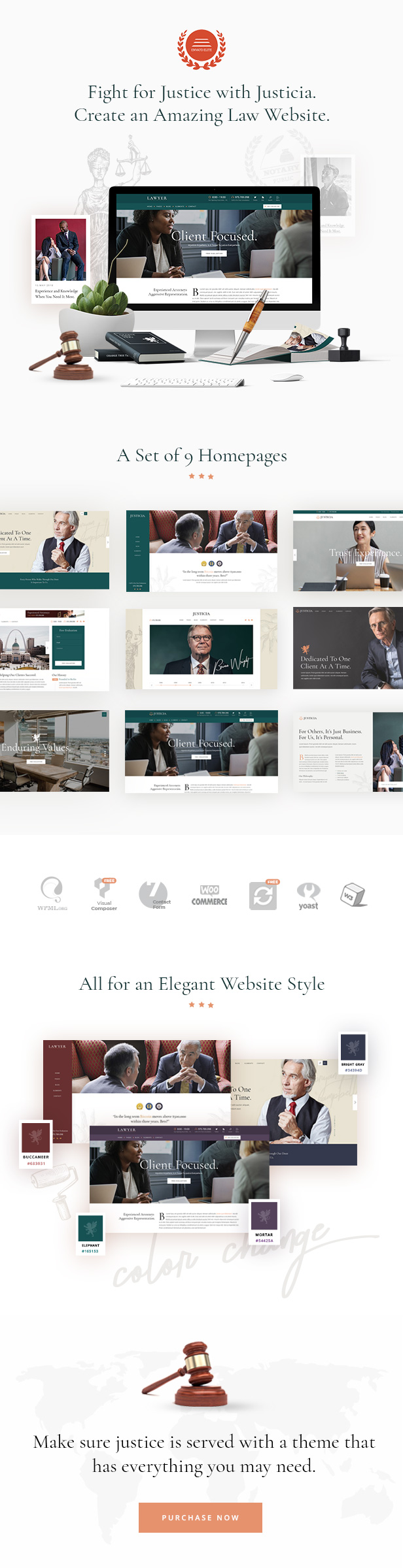 WordPress theme Justicia - Lawyer and Law Firm Theme (Business)